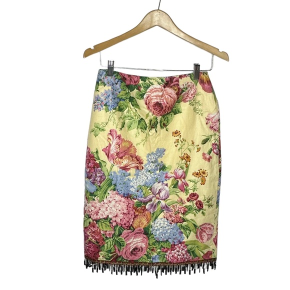 Vintage Mica Floral Tassel Beaded Skirt 8 - Picture 12 of 13